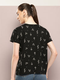 DILLINGER Floral Printed Boxy Pure Super Combed Cotton T-shirt