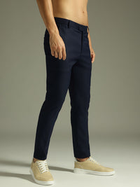 DENNISON Men Textured Smart Tapered Fit Trousers