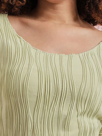 Athena Round Neck Short Sleeves Textured Top