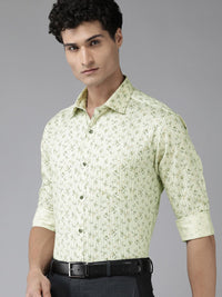 Park Avenue Men Super Slim Fit Floral Opaque Printed Pure Cotton Formal Shirt With Pocket