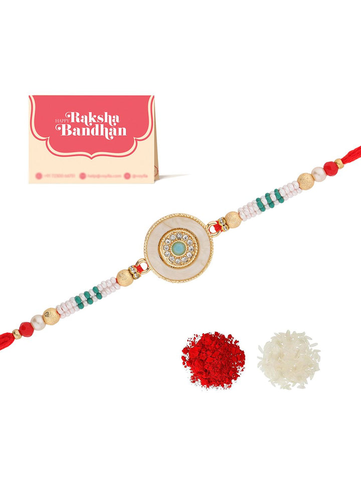 Voylla Regal Mother Of Pearl Designer Thread Rakhi
