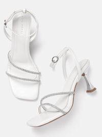 Lino Perros Rhinestones Embellished Mid-Top Party Slim Heels