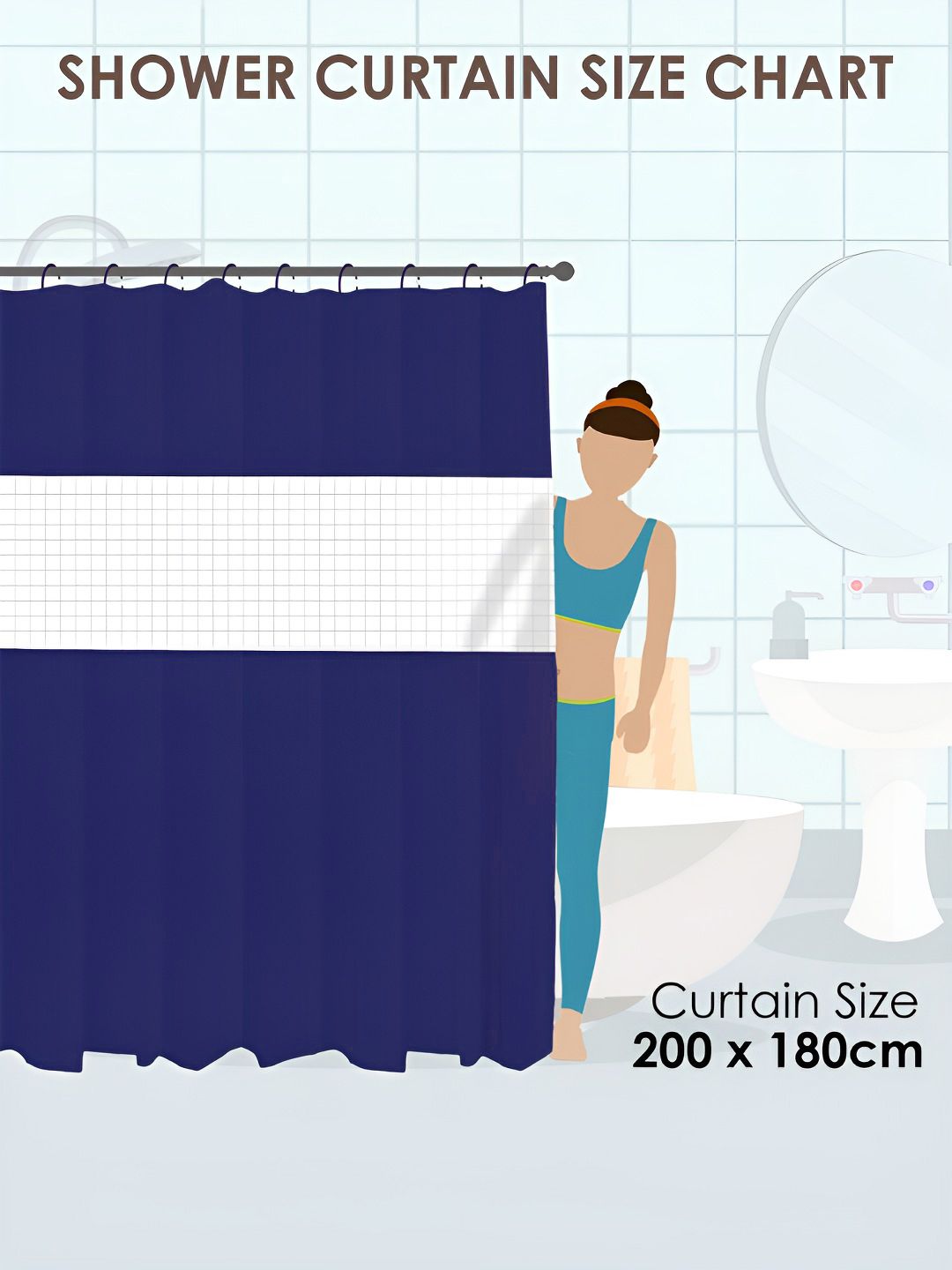 Story@home Purple & White Waterproof Shower Curtain