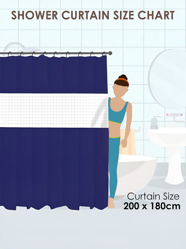 Story@home Purple & White Waterproof Shower Curtain