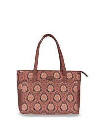 ZOUK Jodhpur Damask Printed Vegan Leather Shoulder Diaper Bag