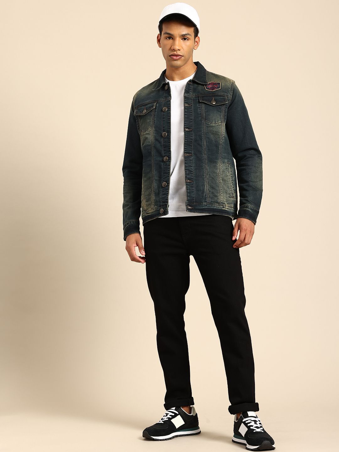 Being Human Washed Denim Jacket with Inner Pockets
