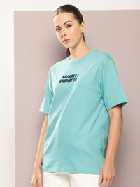 DILLINGER Typography Printed Oversized Pure Cotton T-shirt