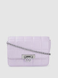 Lino Perros Women Lavender Solid Quilted Structured Sling Bag