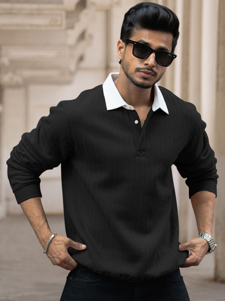 Powerlook Men Solid Polo Collar Cotton T-shirt