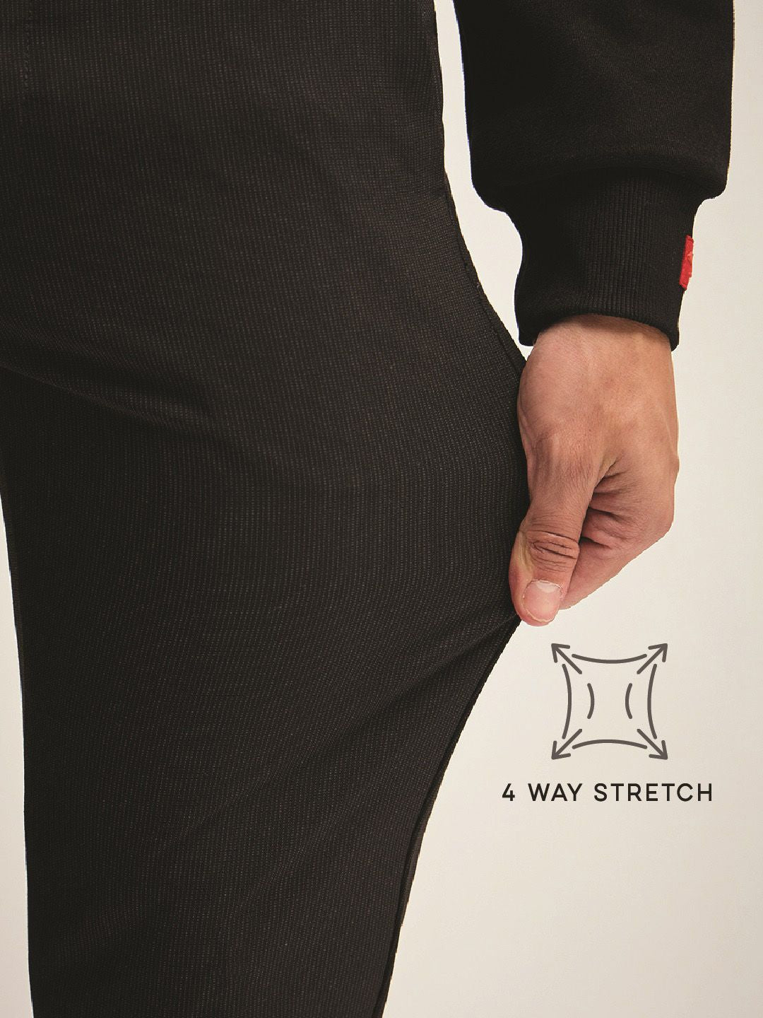 THE BEAR HOUSE Men Solid 4 Way Stretch Formal Trouser