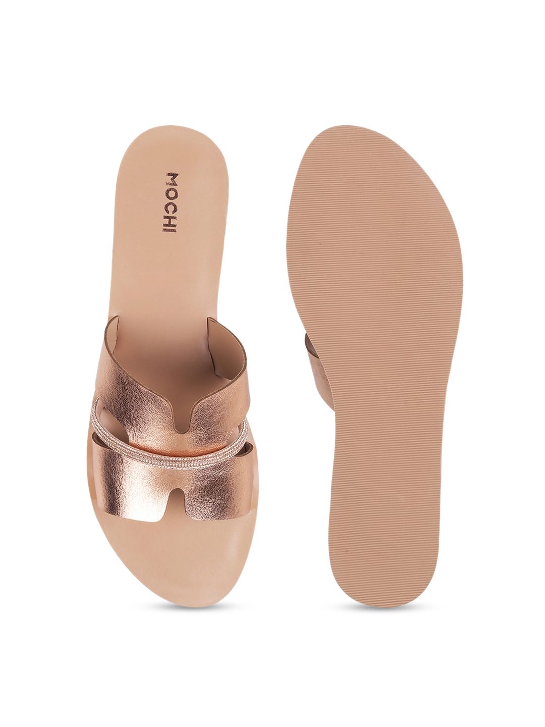 Mochi Textured Open Toe Flats