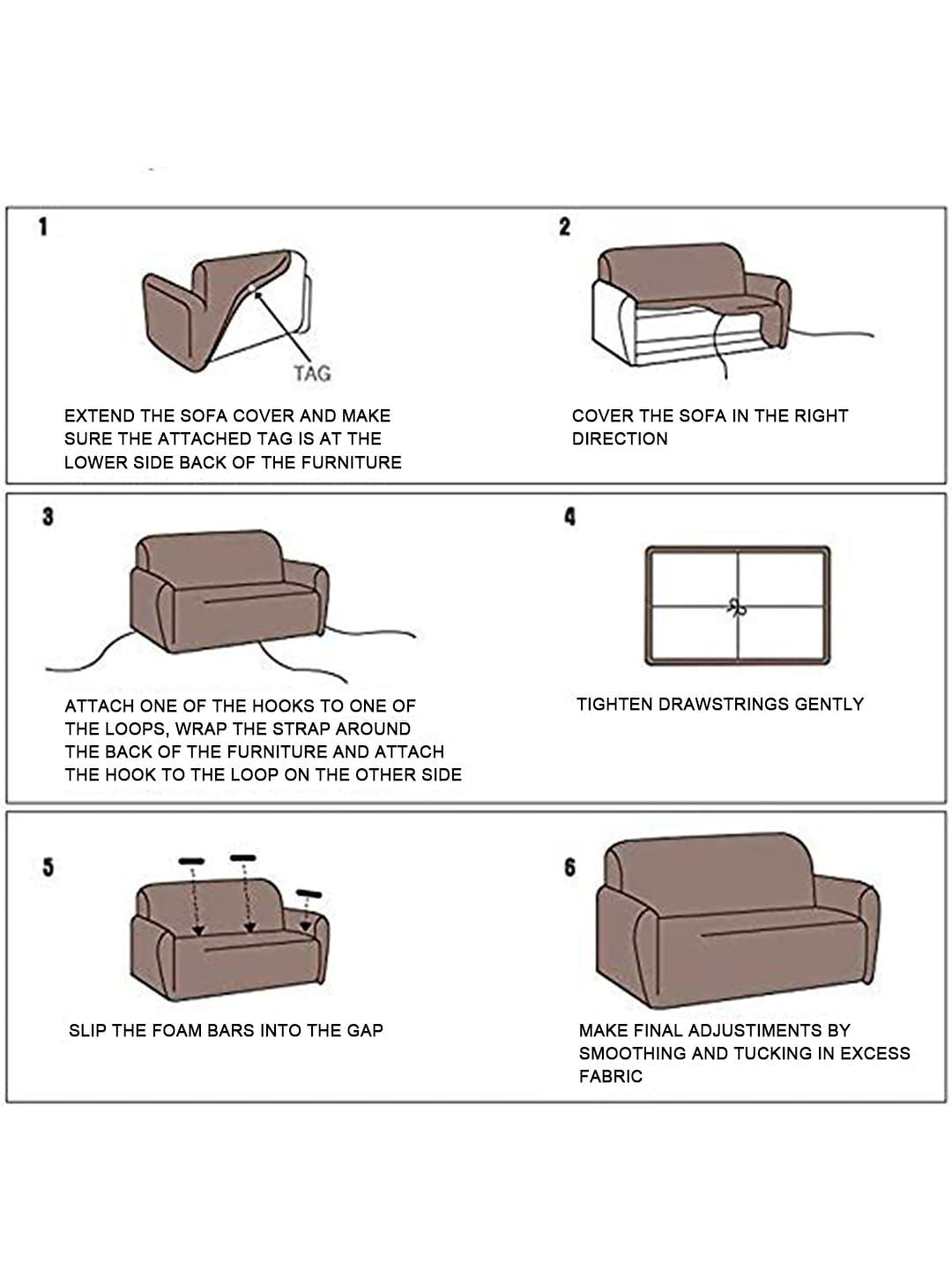 Cortina Black & Grey Printed 2-Seater Stretchable Non-Slip Sofa Slipcover