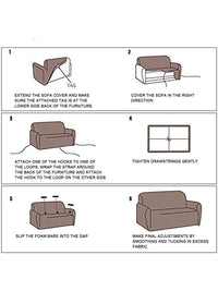 Cortina Black & Grey Printed 2-Seater Stretchable Non-Slip Sofa Slipcover