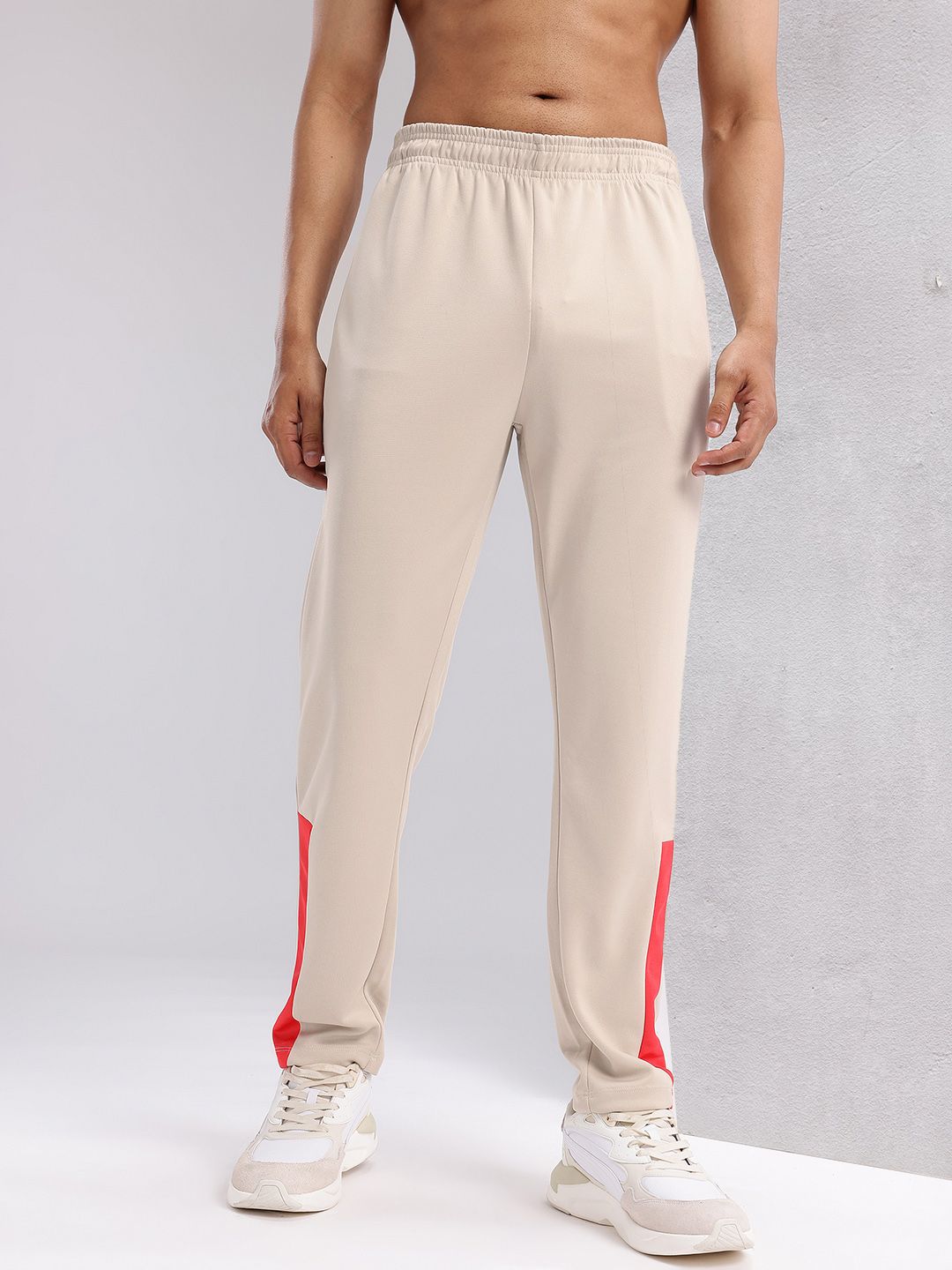 HRX by Hrithik Roshan Men Mid-Rise Rapid-Dry Running Track Pants with Side Taping Detail