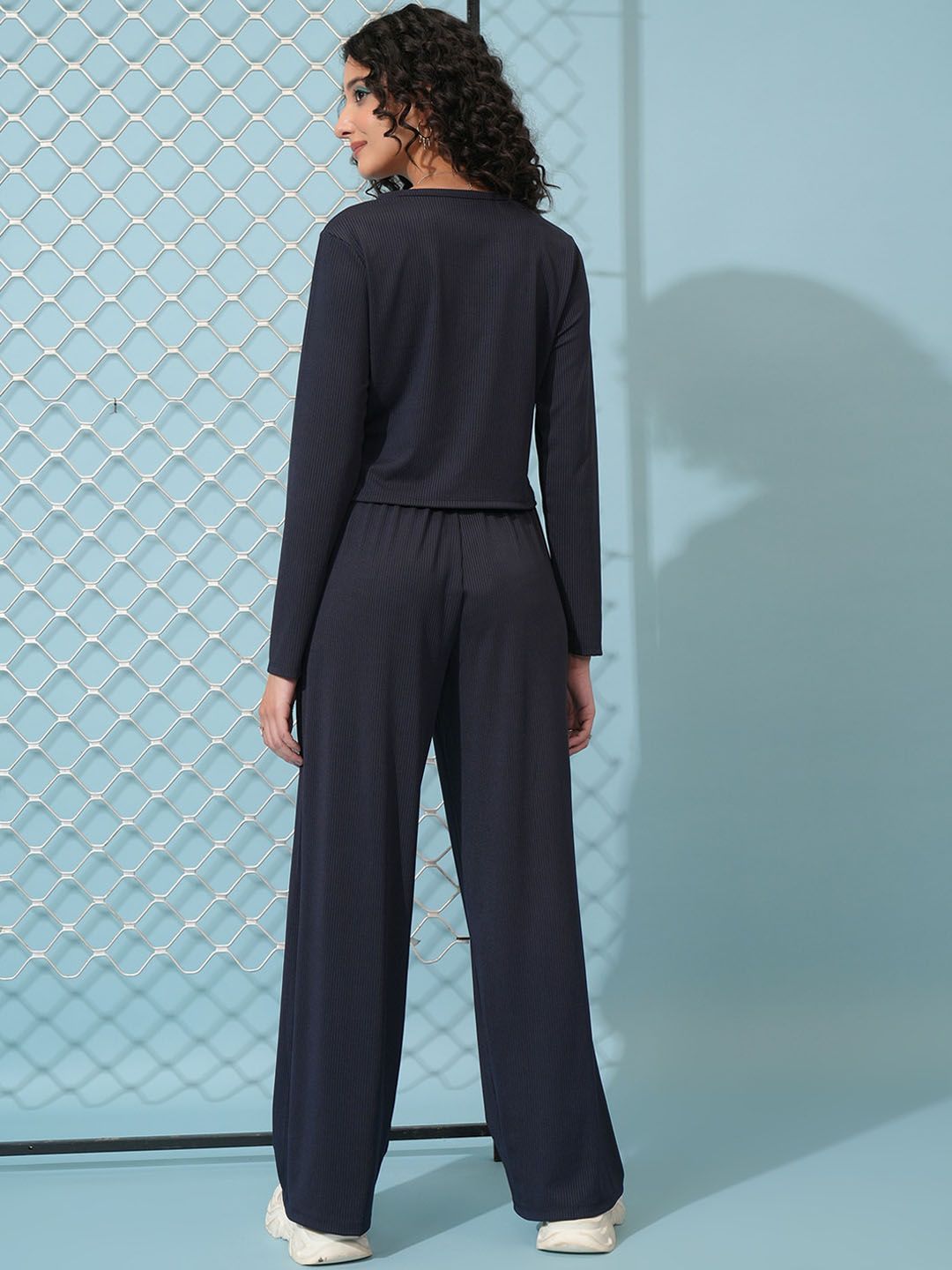 Tokyo Talkies Rib Cami Top  Cardigan & Track Pants Co-Ords