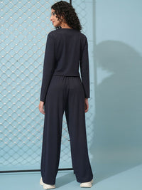 Tokyo Talkies Rib Cami Top  Cardigan & Track Pants Co-Ords