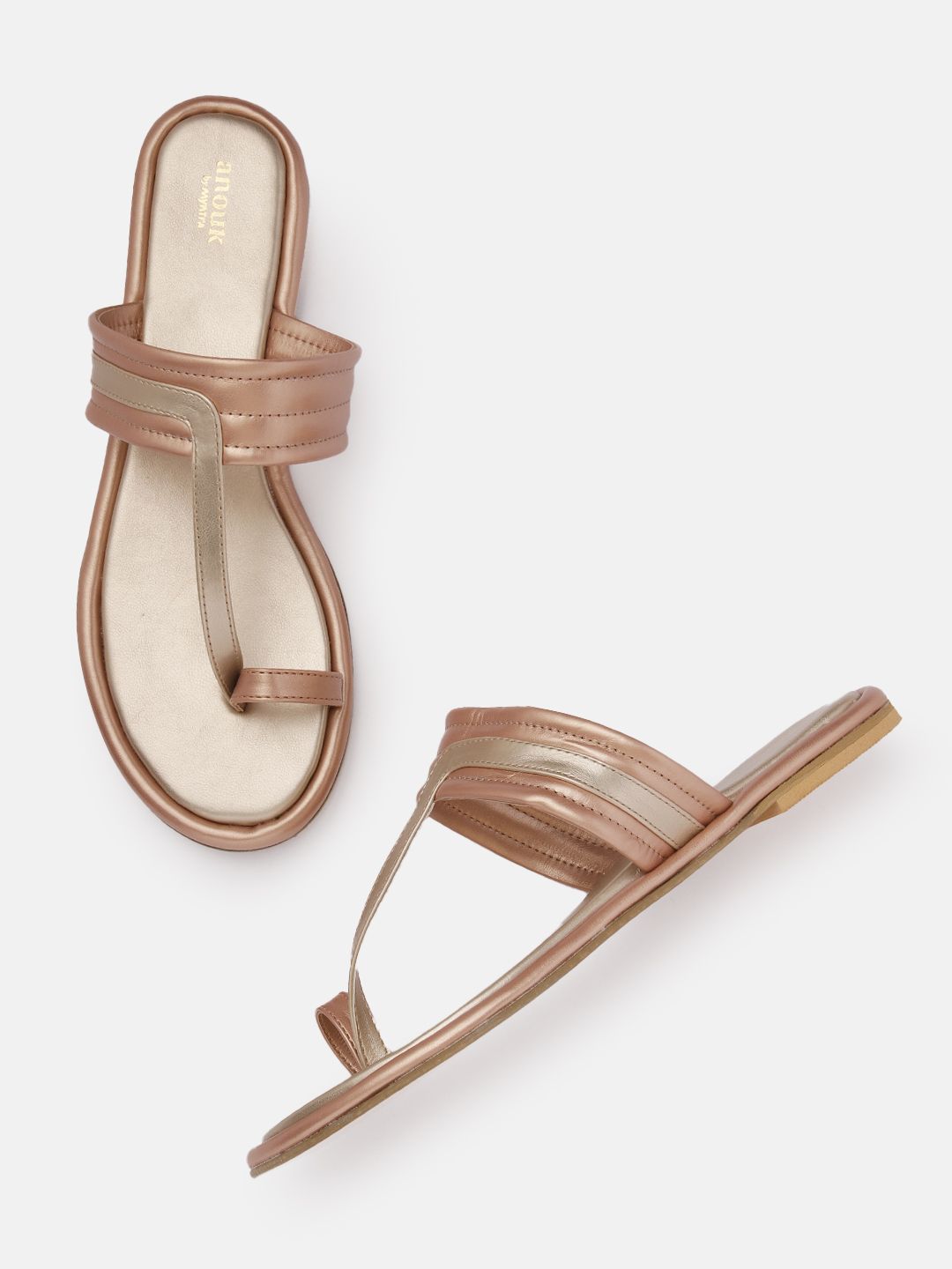 Anouk Women Striped Ethnic One Toe Flats