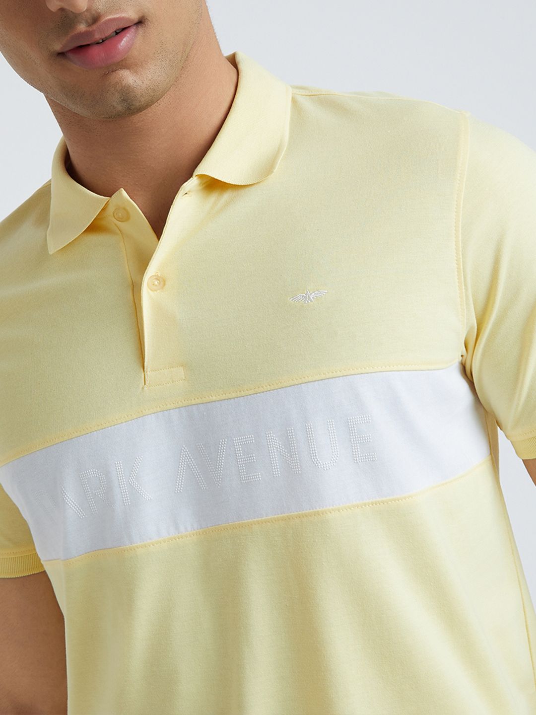 Park Avenue Cotton Rich Striped Polo Collar Slim Fit T-shirt