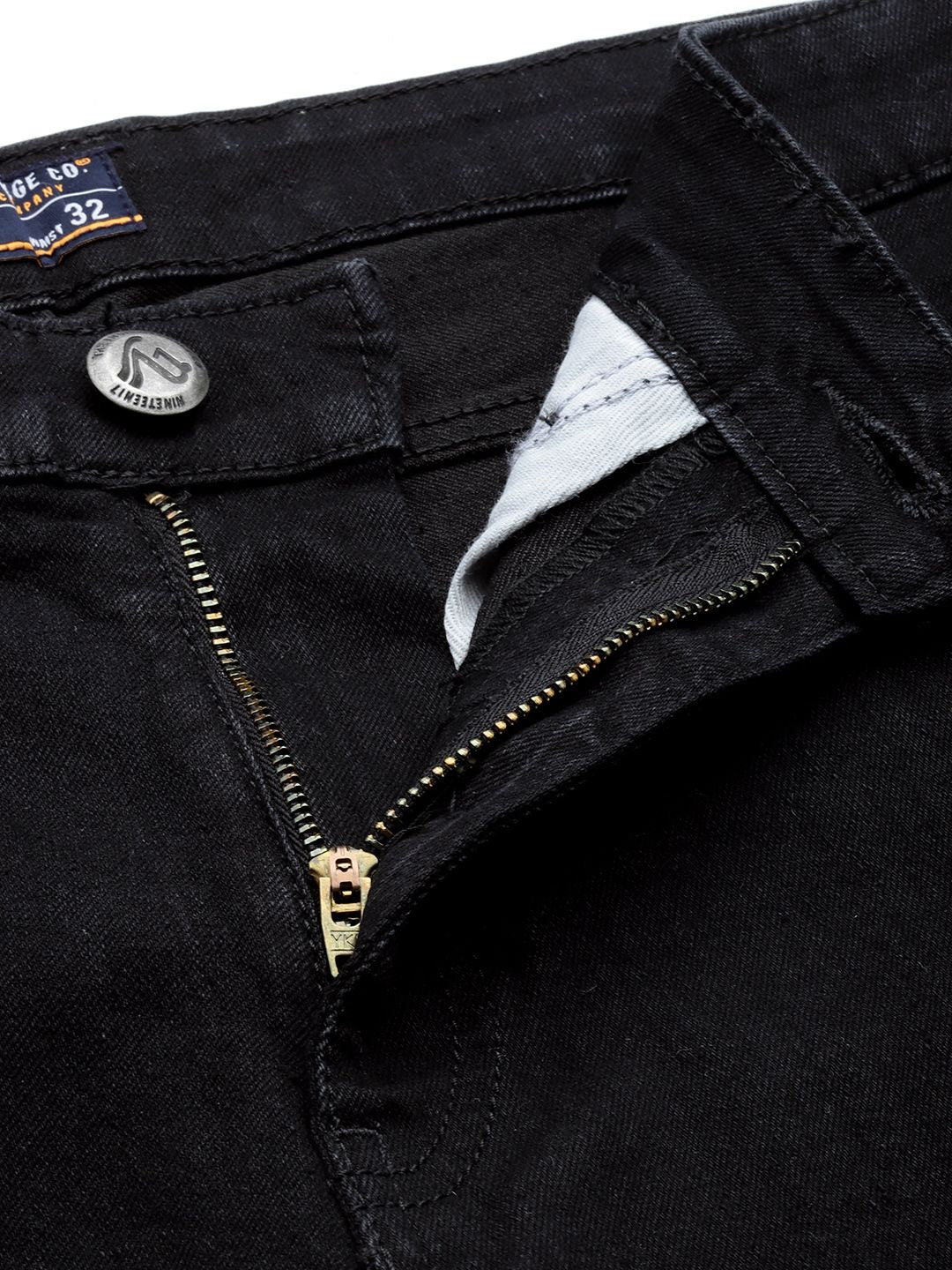 The Indian Garage Co Men Black Slim Fit Applique Stretchable Jeans