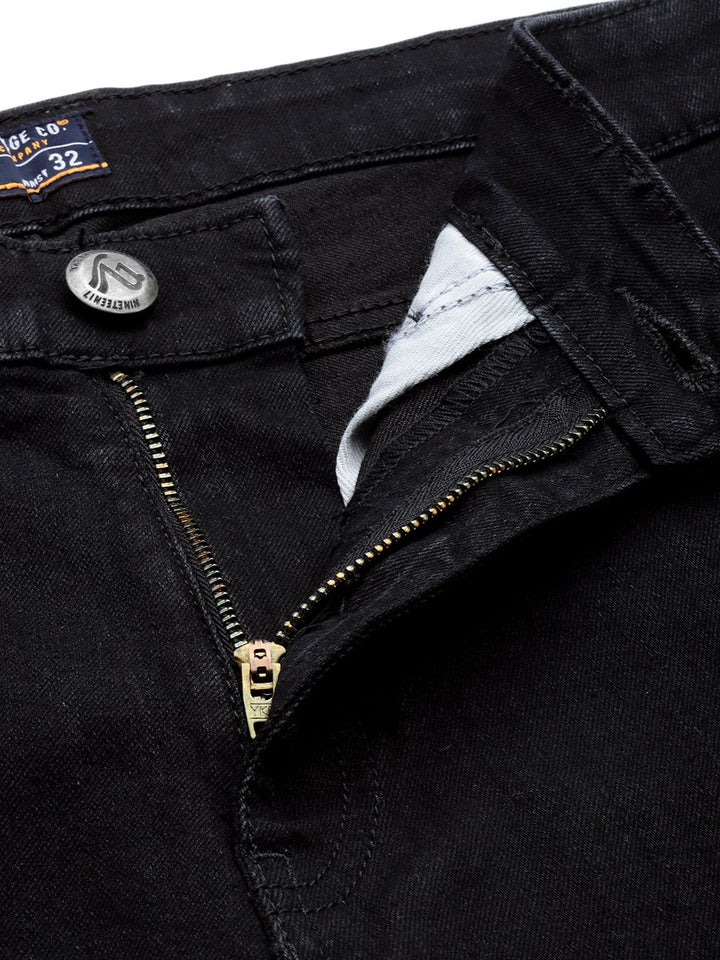 The Indian Garage Co Men Black Slim Fit Applique Stretchable Jeans