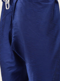 SOJANYA Men Blue & Off-White Kurta with Churidar