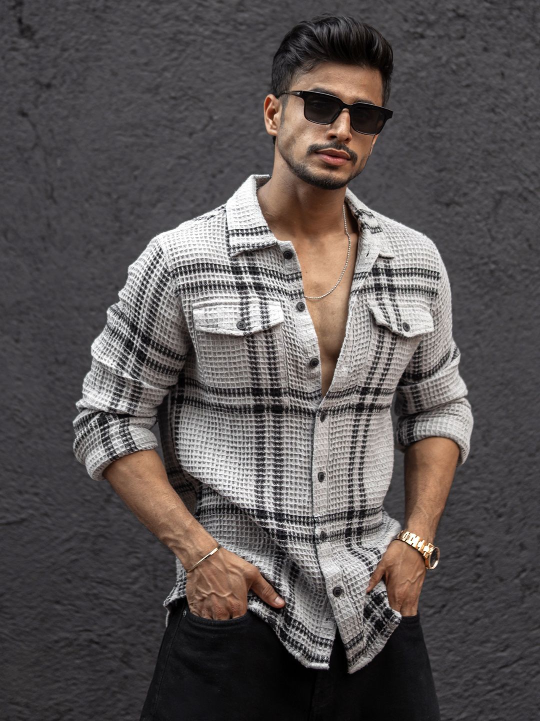 Powerlook Men Tartan Checks Opaque Checked Casual Shirt