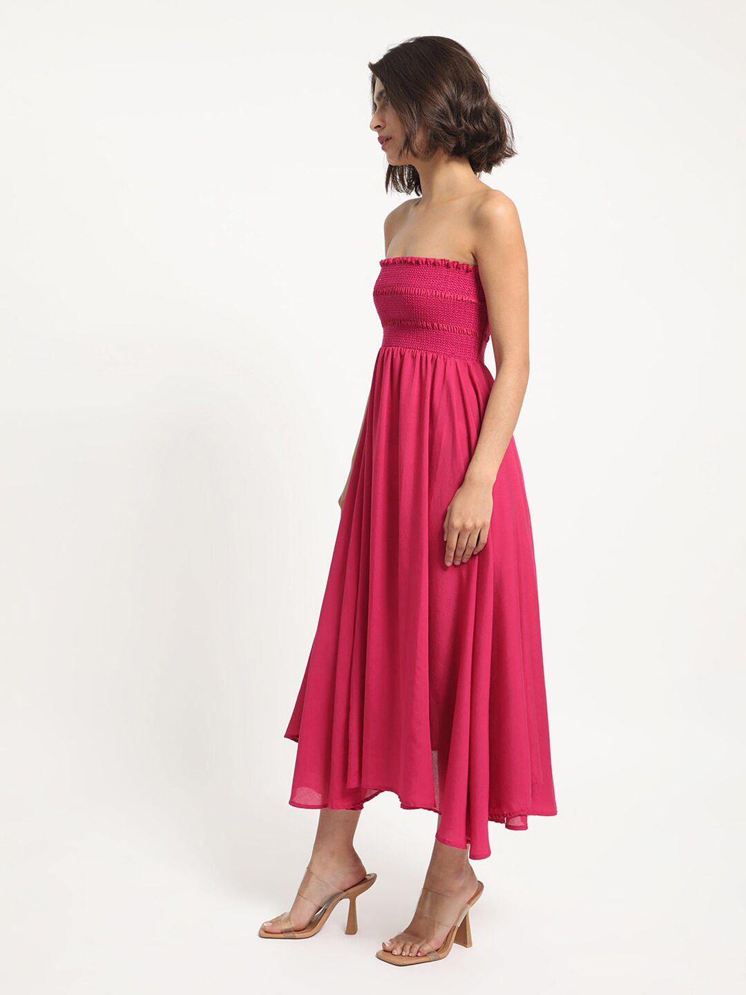 RAREISM Off-Shoulder Smocked Tube Dress