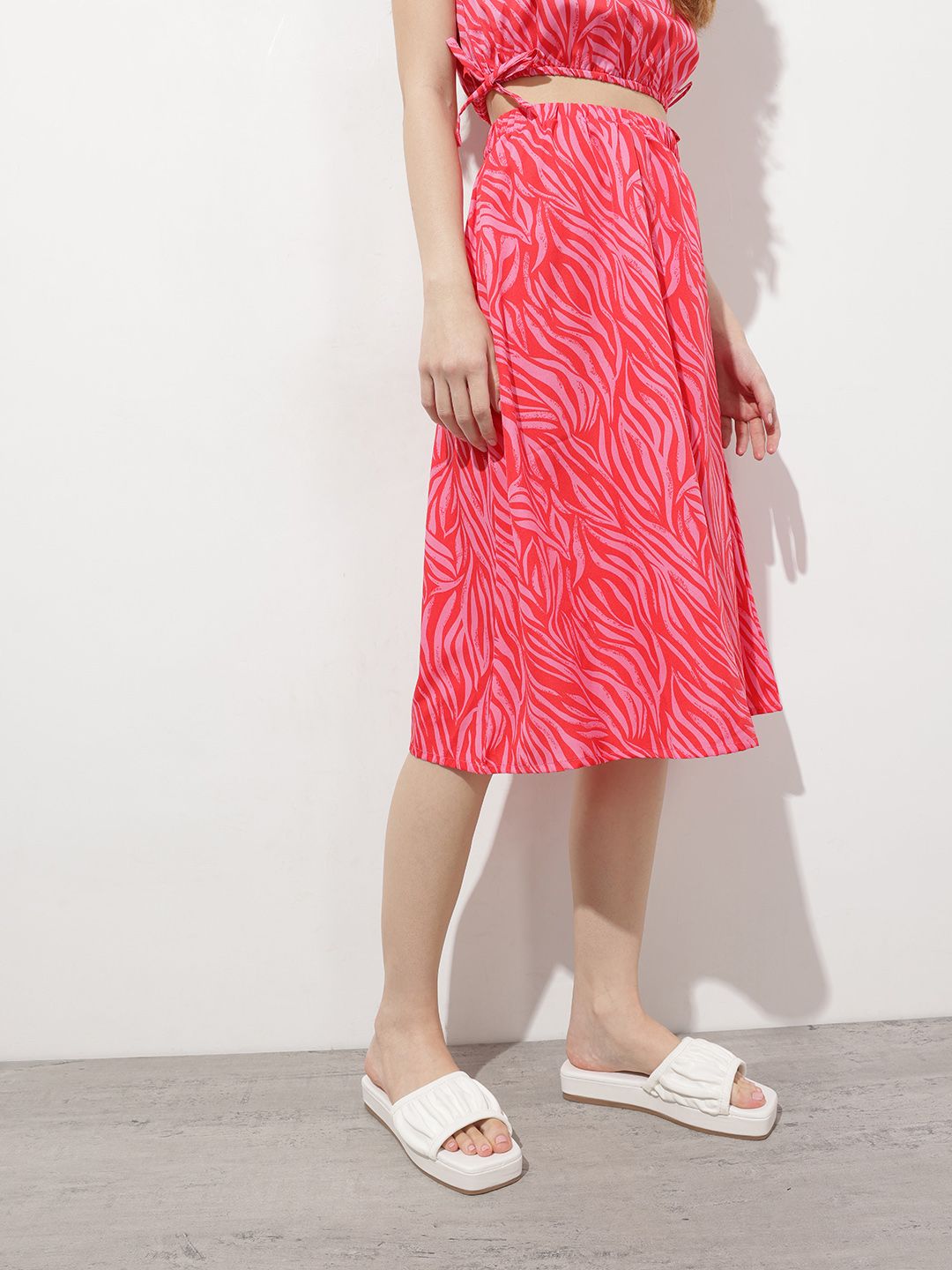 DressBerry The Flowy Flair Printed A-Line Skirt