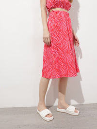 DressBerry The Flowy Flair Printed A-Line Skirt