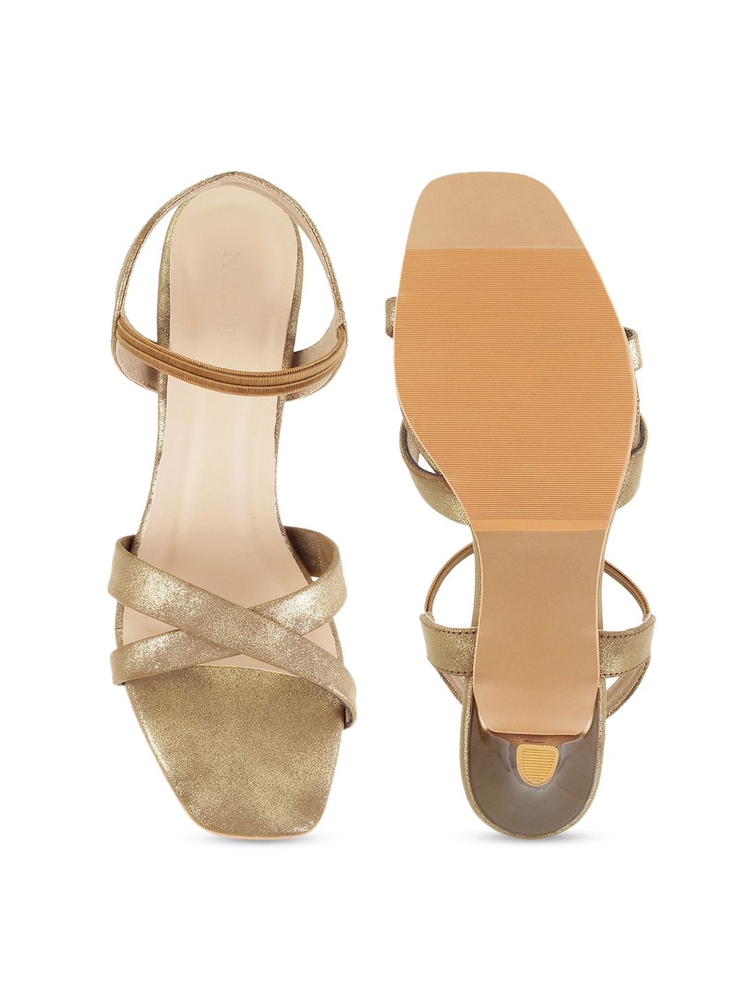 Mochi Women Gold-Toned Solid Heels
