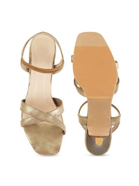 Mochi Women Gold-Toned Solid Heels
