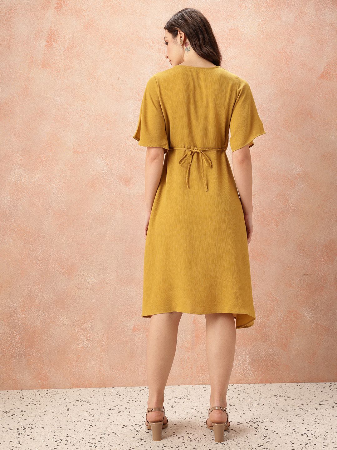 all about you V-Neck Pleated Wrap Dress