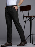 Raymond Men Black Checked Slim Fit Formal Trousers