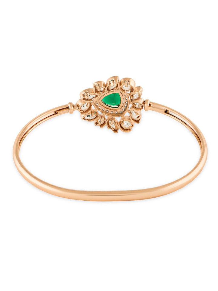 Zaveri Pearls Rose Gold-Plated -Cubic Zirconia Stone Studded Kada Bracelet