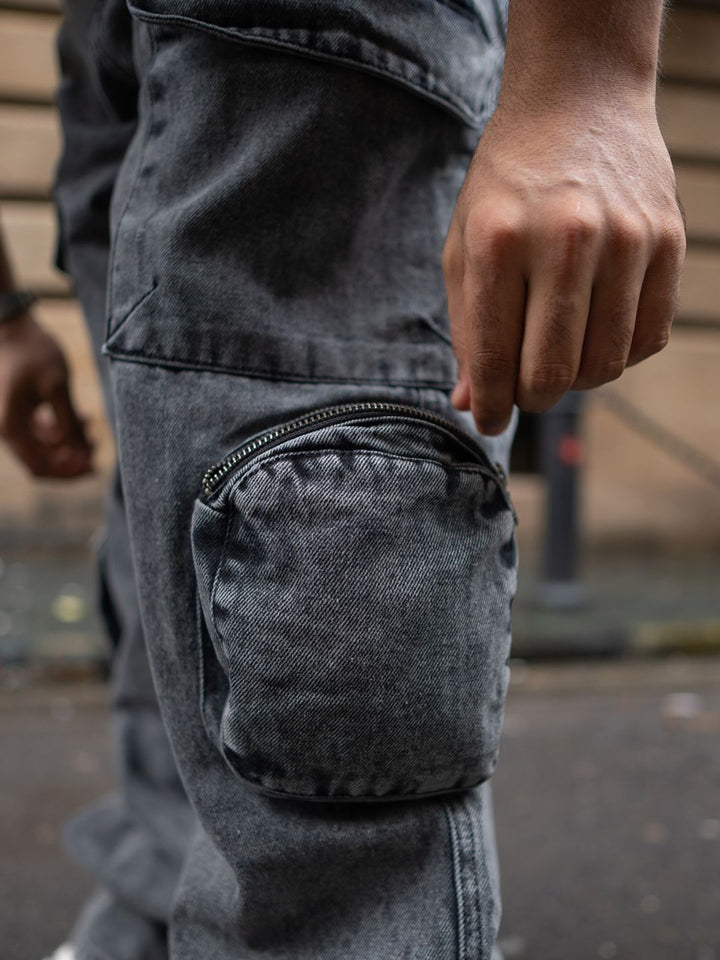 Powerlook Men Cotton Loose Baggy Fit Cargo Trousers