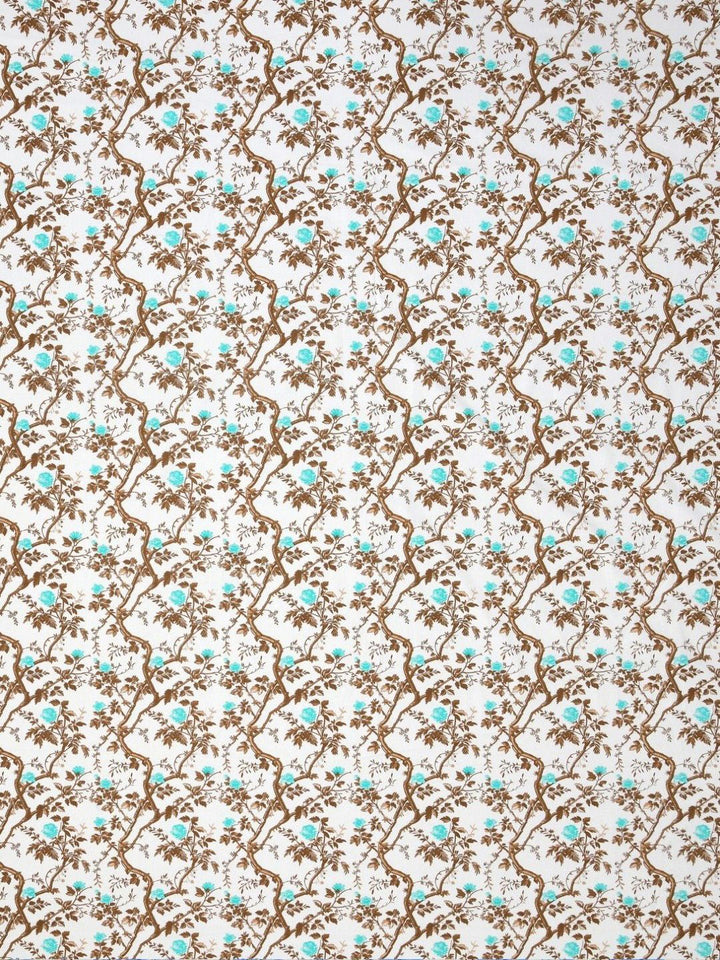 BOMBAY DYEING Brown & Blue Floral Pure Cotton 144 TC Queen Bedsheet Set 2.28 x 2.54 Mts