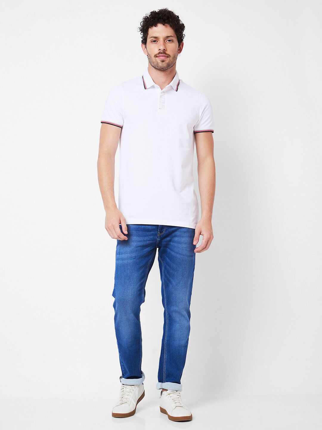 SPYKAR Polo Collar Cotton Slim Fit T-shirt