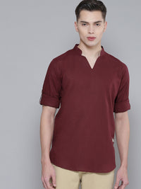 Dennison Men Maroon Comfort Fit kurta