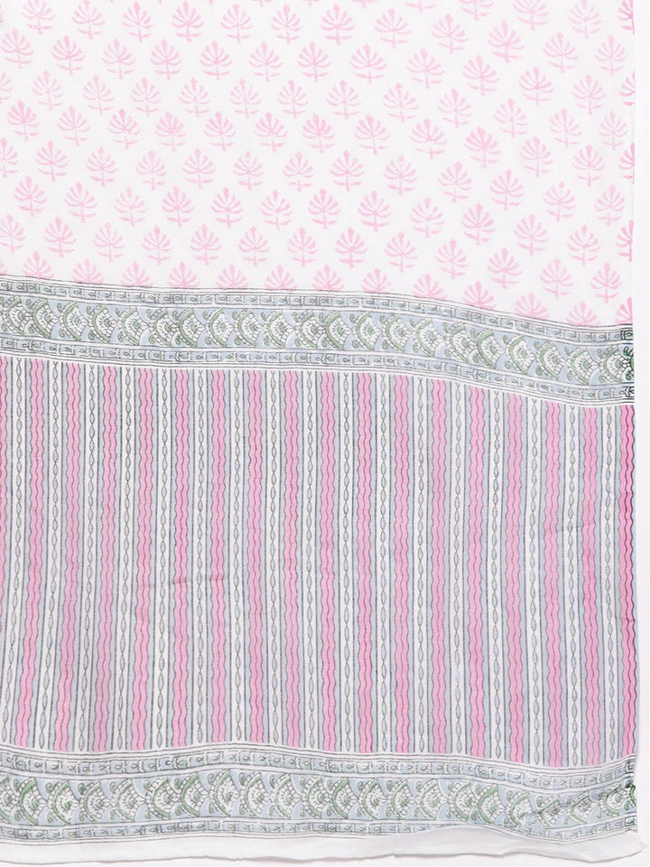 Libas Floral Printed Regular Pure Cotton Kurta with Palazzos & Dupatta
