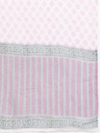 Libas Floral Printed Regular Pure Cotton Kurta with Palazzos & Dupatta