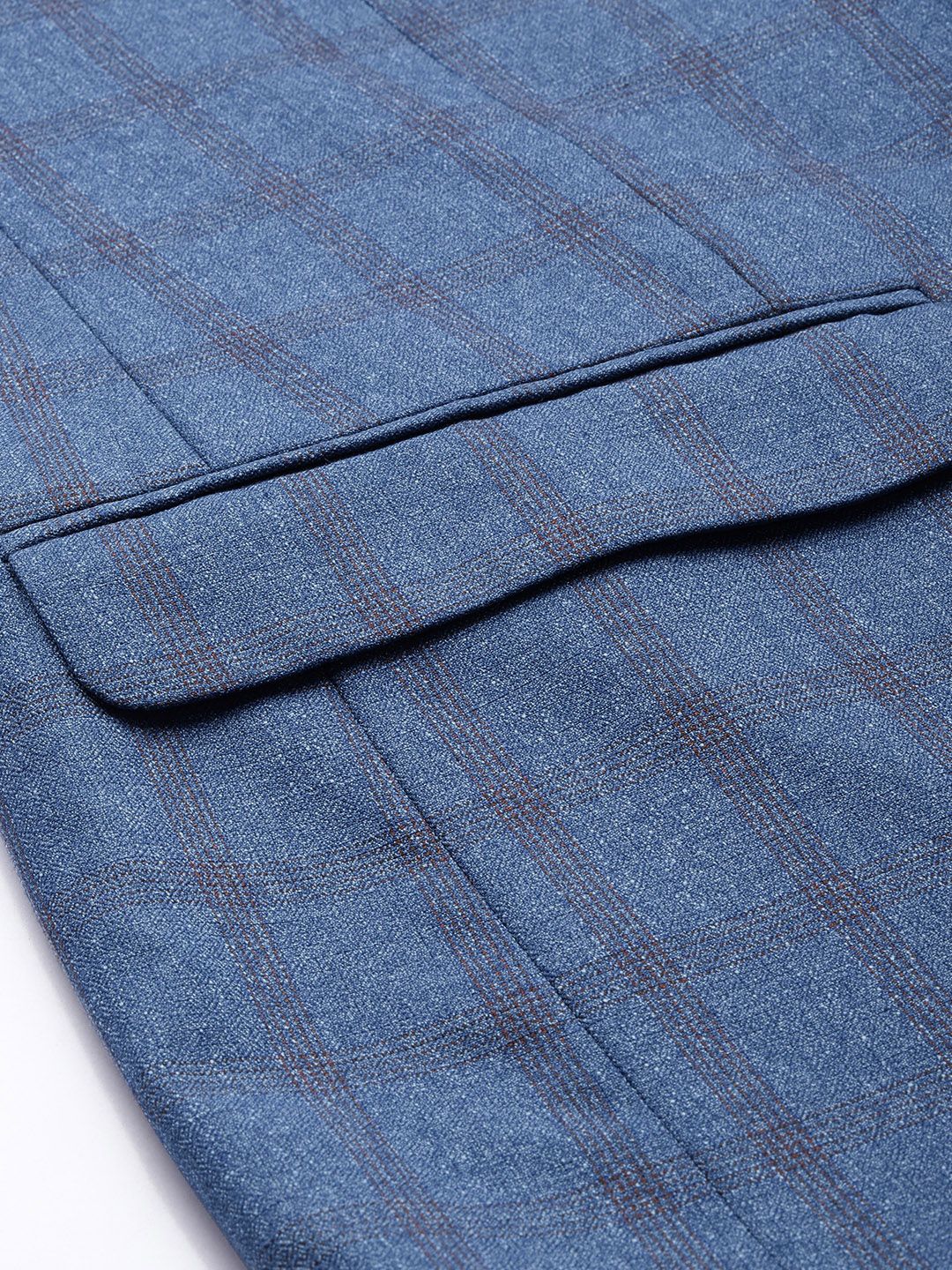 Park Avenue Memeriksa Super Slim Fit Blazer Formal Single-Breasted