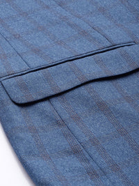 Park Avenue Memeriksa Super Slim Fit Blazer Formal Single-Breasted