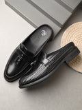 House of Pataudi Men Round Toe Formal Slip On Mules