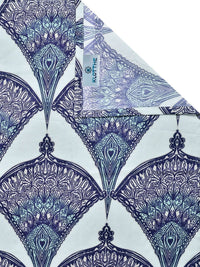 KLOTTHE Blue Geometric 300 TC Super King Fine Bedsheets