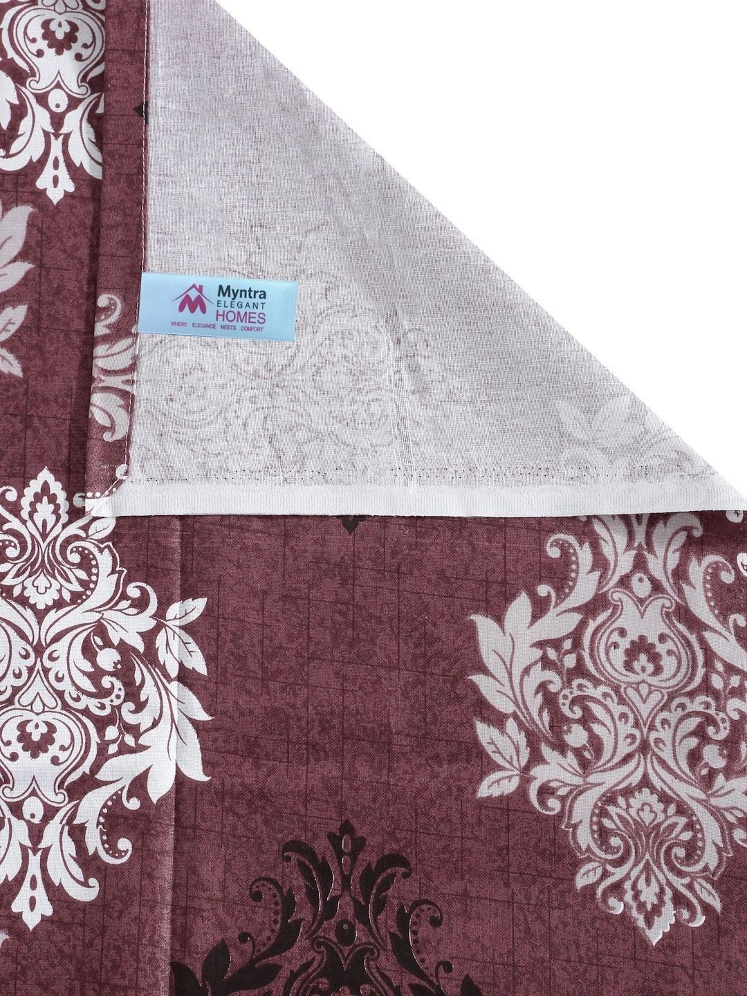 Myntra Elegant Homes Maroon Floral Cotton 400 TC Single Bedsheet with 1 Pillow Cover