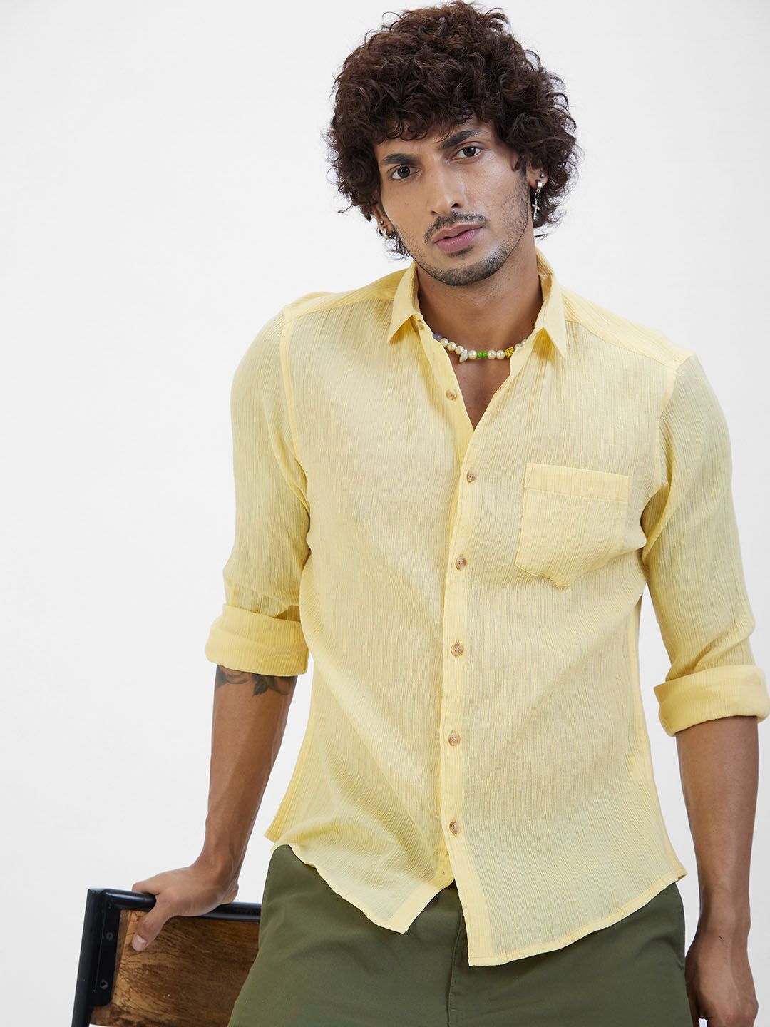 VASTRADO Classic Slim Fit Cotton Casual Shirt