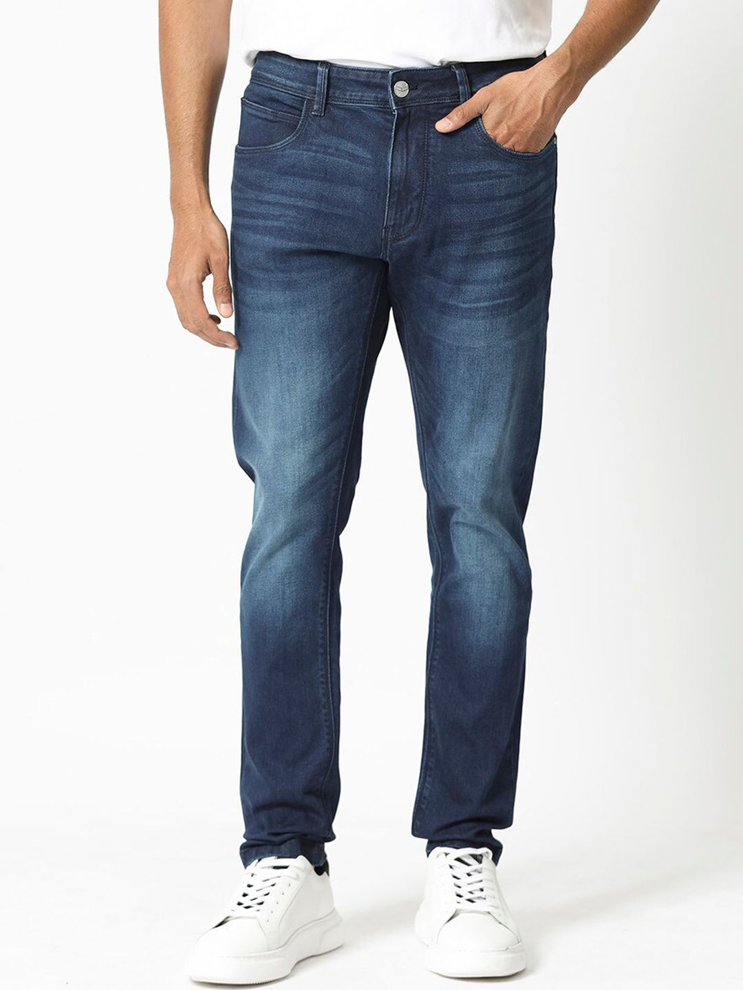 RARE RABBIT Men Night Slim Fit Mid-Rise Stretchable Jeans