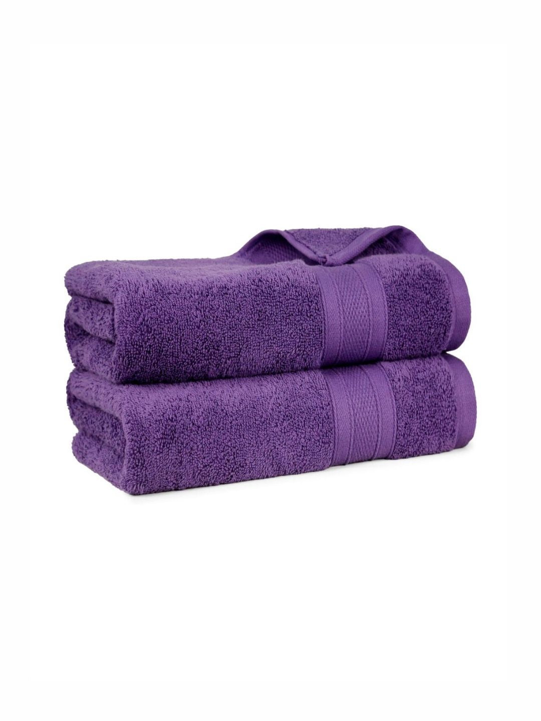 MYTRIDENT Purple 2 Pieces Cotton 500 GSM Bath Towel