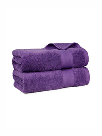 MYTRIDENT Purple 2 Pieces Cotton 500 GSM Bath Towel