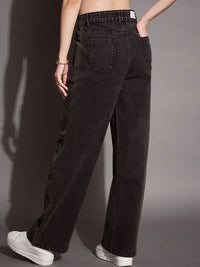 SASSAFRAS BASICS Women Comfort Straight Fit High-Rise Low Distress Stretchable Jeans